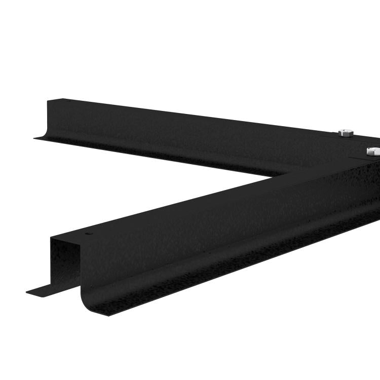 Black cross brace stand arm for offset and market umbrellas, metal support beam