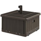 Brown outdoor umbrella base with open top and umbrella pole mounting post