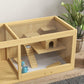 Extra large wooden hamster cage with open side, ramp ladder, and pull-out tray