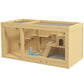 Extra large wooden hamster cage with front opening, ramps, and built-in platforms
