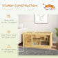 Wood hamster cage with clear front panel, mesh wire ventilation, and sturdy frame
