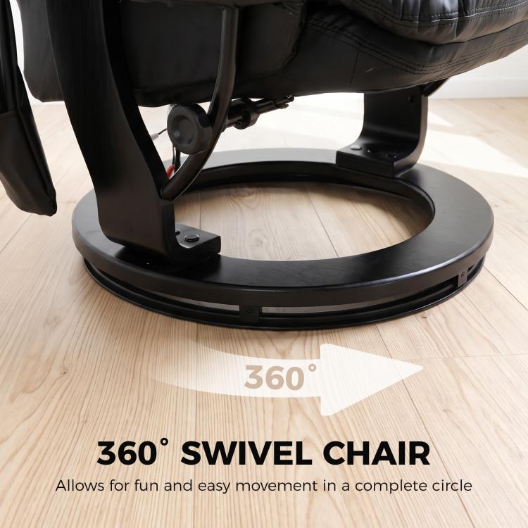 Black PU swivel massage chair base with circular 360-degree rotation