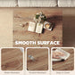 Light brown square coffee table top with smooth finish close-up