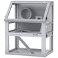3 Tier Wooden Hamster Cage w/ Detachable Bottom, Hut, Seesaw, Exercise Wheel, Ramps, 24 inch x 16 inch x 29.5 inch