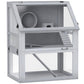3 Tier Wooden Hamster Cage w/ Detachable Bottom, Hut, Seesaw, Exercise Wheel, Ramps, 24 inch x 16 inch x 29.5 inch