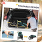 3-wheel pet stroller foldable design graphic showing trunk fit and folded stroller