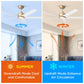 Ceiling fan with light and reversible airflow, brushed gold motor with white five blades