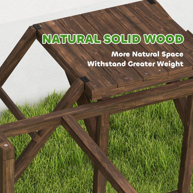 Natural solid wood chicken activity platform with thick support beams