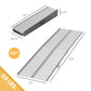 10 ft foldable aluminum ramp with textured silver traction surface and side rails
