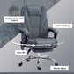 Charcoal gray swivel office chair with thick padding, gas lift, and sturdy base