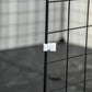 Black metal pet playpen mesh panel with door latch and white connectors