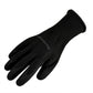 Black seamless knit gloves with latex-coated palm and textured five-finger grip