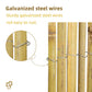Bamboo fence slats with galvanized steel wire ties securing vertical poles