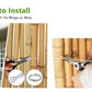 Hands wrapping wire to secure a natural bamboo fence panel