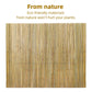 Natural bamboo privacy fence panel with dense vertical slats in a rectangle