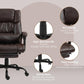 Dark brown PU leather-look massage office chair with sturdy rolling gas-lift base