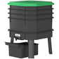 Four-tray dark gray worm composter bin with legs and front pull-out waste container