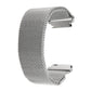 Stainless steel magnetic Milanese loop watch strap, dual-snap clasp in silver tone