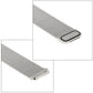 Stainless steel Milanese loop watch strap end pieces with oval port detail, silver tone