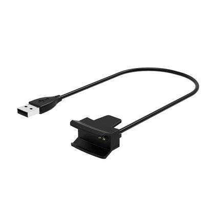 Black USB charger clip cable for Fitbit Alta with watch dock and reset button, 30cm