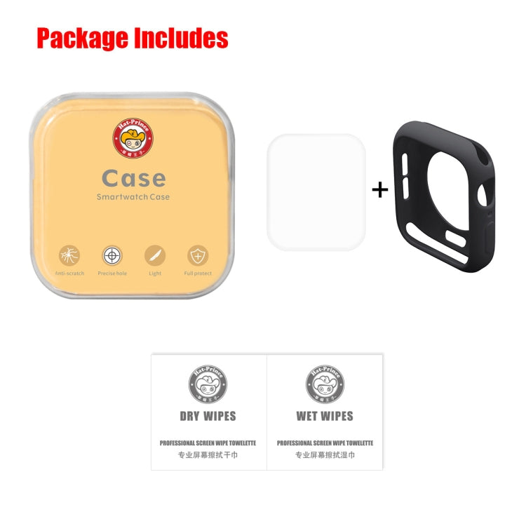 Set contents: smartwatch case, curved screen protector, and cleaning wipes (shown)