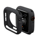 Black TPU watch case with front frame cutouts and curved screen protector, 40mm