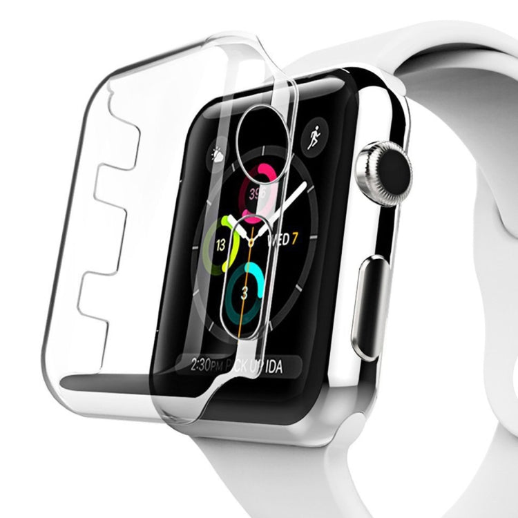 Clear protective watch case for 42mm Apple Watch, transparent front and side cutouts