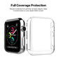 Transparent watch case shells for 42mm Apple Watch, one side open with front panel