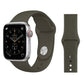 Silicone wrist watch band for Apple Watch 38mm, army green with silver clasp