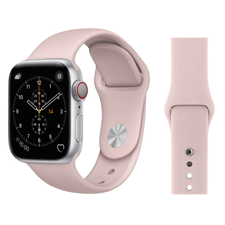 Silicone wrist watch band for Apple Watch 38mm, pink with metal keeper