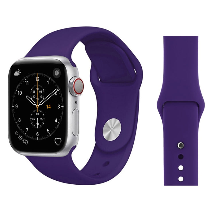 Silicone wrist watch band for Apple Watch 38mm, purple with stainless buckle