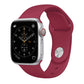 Silicone wrist watch band for Apple Watch 38mm, deep red with metal keeper