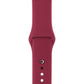 Silicone wrist watch band for Apple Watch 38mm, red with adjustment holes