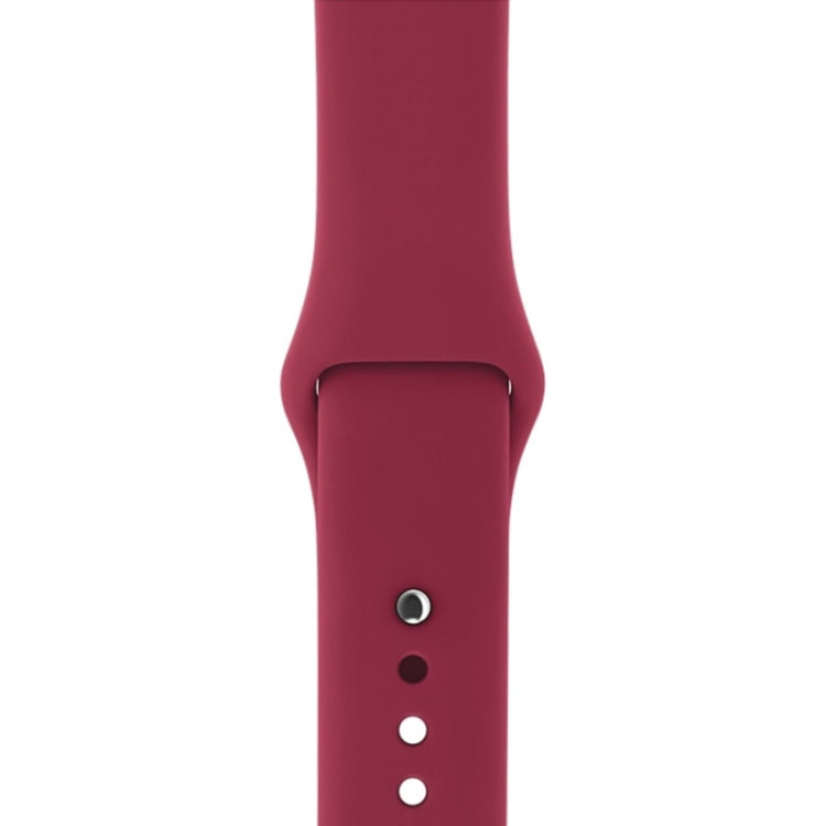 Silicone wrist watch band for Apple Watch 38mm, red with adjustment holes