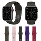 Silicone wrist watch bands for Apple Watch 38mm, assorted colors: gray, pink, green, purple, red