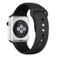 Silicone watch band with double rivets, black, with pin-and-hole strap