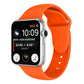 Silicone watch band with double rivets, orange, with pin-and-hole strap