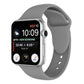 Silicone watch band with double rivets, gray, with pin-and-hole strap