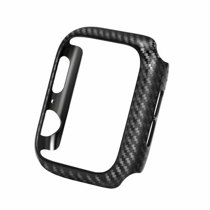 Carbon fiber Apple Watch frame case with button and sensor cutouts