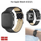 Black carbon-fiber watch case with black leather strap, shown with watch