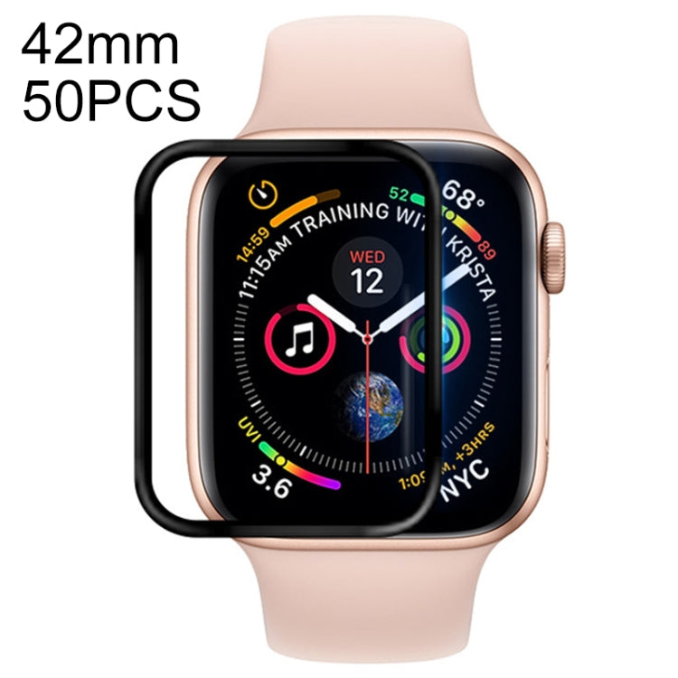 42mm full-cover PET film screen protector for Apple Watch Series 1/2/3, black edge
