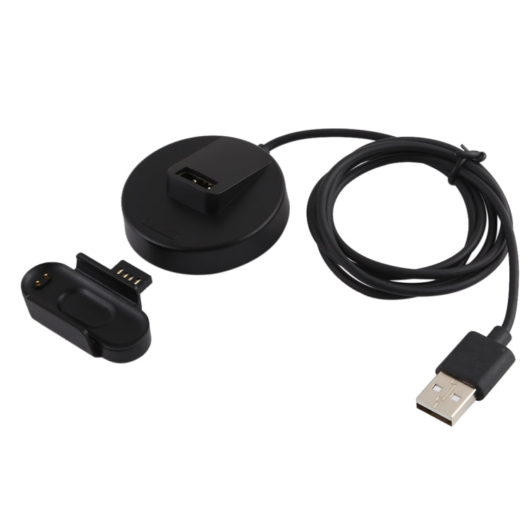 Black charging dock base with charging cradle and USB power cable