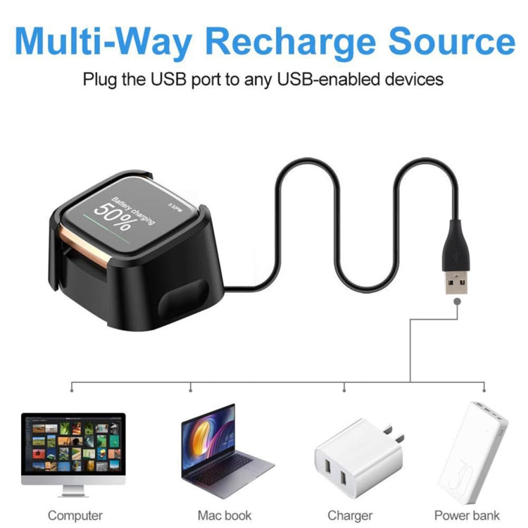 Black charging dock stand with USB charging cable