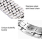 Stainless steel metal bead chain watch band with butterfly buckle