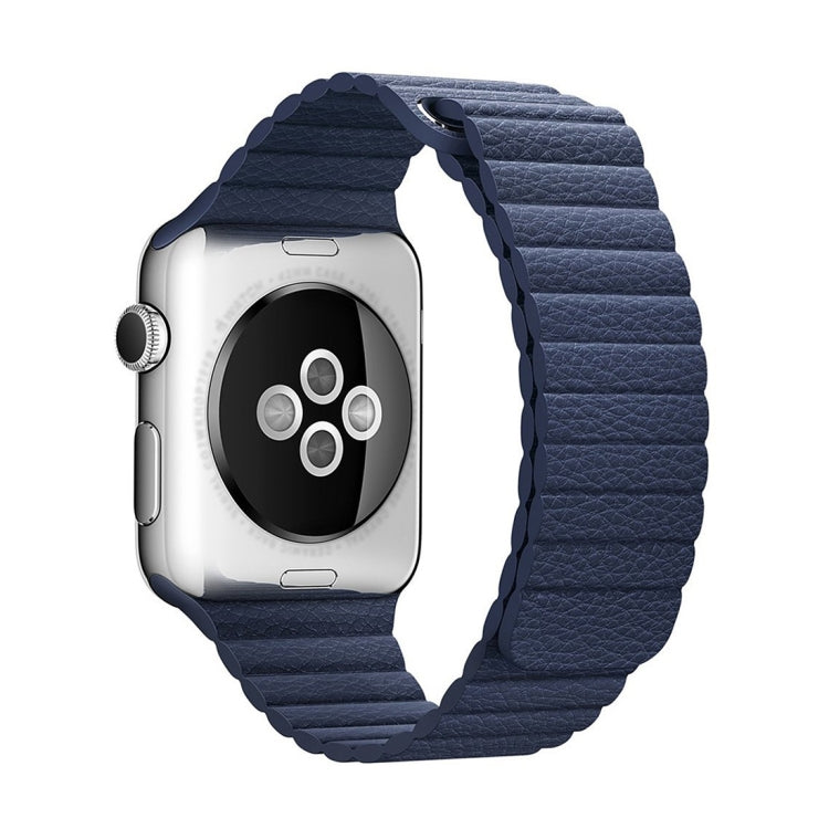 Dark blue PU leather loop watch band with magnetic clasp for Apple Watch 38mm