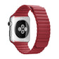 Red PU leather watch band with magnetic loop clasp, 38mm
