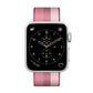 42mm woven nylon watch band, berry and light stripe weave, metal buckle
