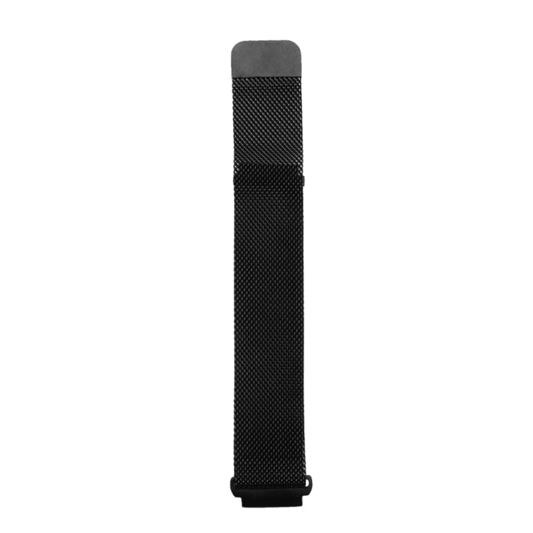 Black mesh watch band with magnetic clasp loop closure