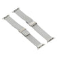 Silver stainless steel mesh watch band with fold-over clasp ends for Apple Watch 38mm