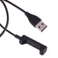USB plug and charging connector on black cable, Fitbit Flex 2 compatible